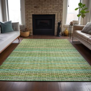 Piper Looms Chantille Stripes ACN2155 Teal Machine Washable Area Rug Lifestyle Image Feature