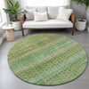 Piper Looms Chantille Stripes ACN2155 Teal Machine Washable Area Rug Round Lifestyle Image Feature