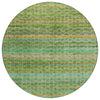 Piper Looms Chantille Stripes ACN2155 Teal Machine Washable Area Rug Round Main Image