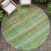 Piper Looms Chantille Stripes ACN2155 Teal Machine Washable Area Rug Round Outdoor Lifestyle Image Feature