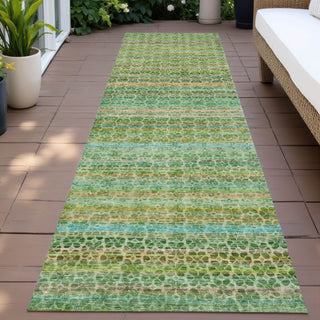 Piper Looms Chantille Stripes ACN2155 Teal Machine Washable Area Rug Runner Outdoor Lifestyle Image Feature