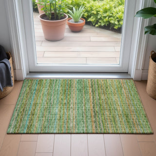 Piper Looms Chantille Stripes ACN2155 Teal Machine Washable Area Rug Scatter Lifestyle Image Feature