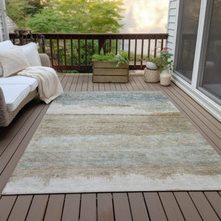 Piper Looms Chantille Modern ACN2156 Beige Machine Washable Area Rug Outdoor Lifestyle Image Feature