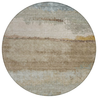 Piper Looms Chantille Modern ACN2156 Beige Machine Washable Area Rug Round Main Image