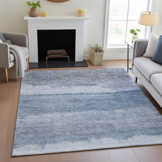 Piper Looms Chantille Modern ACN2156 Blue Machine Washable Area Rug Lifestyle Image Feature