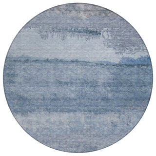 Piper Looms Chantille Modern ACN2156 Blue Machine Washable Area Rug Round Main Image