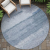 Piper Looms Chantille Modern ACN2156 Blue Machine Washable Area Rug Round Outdoor Lifestyle Image Feature