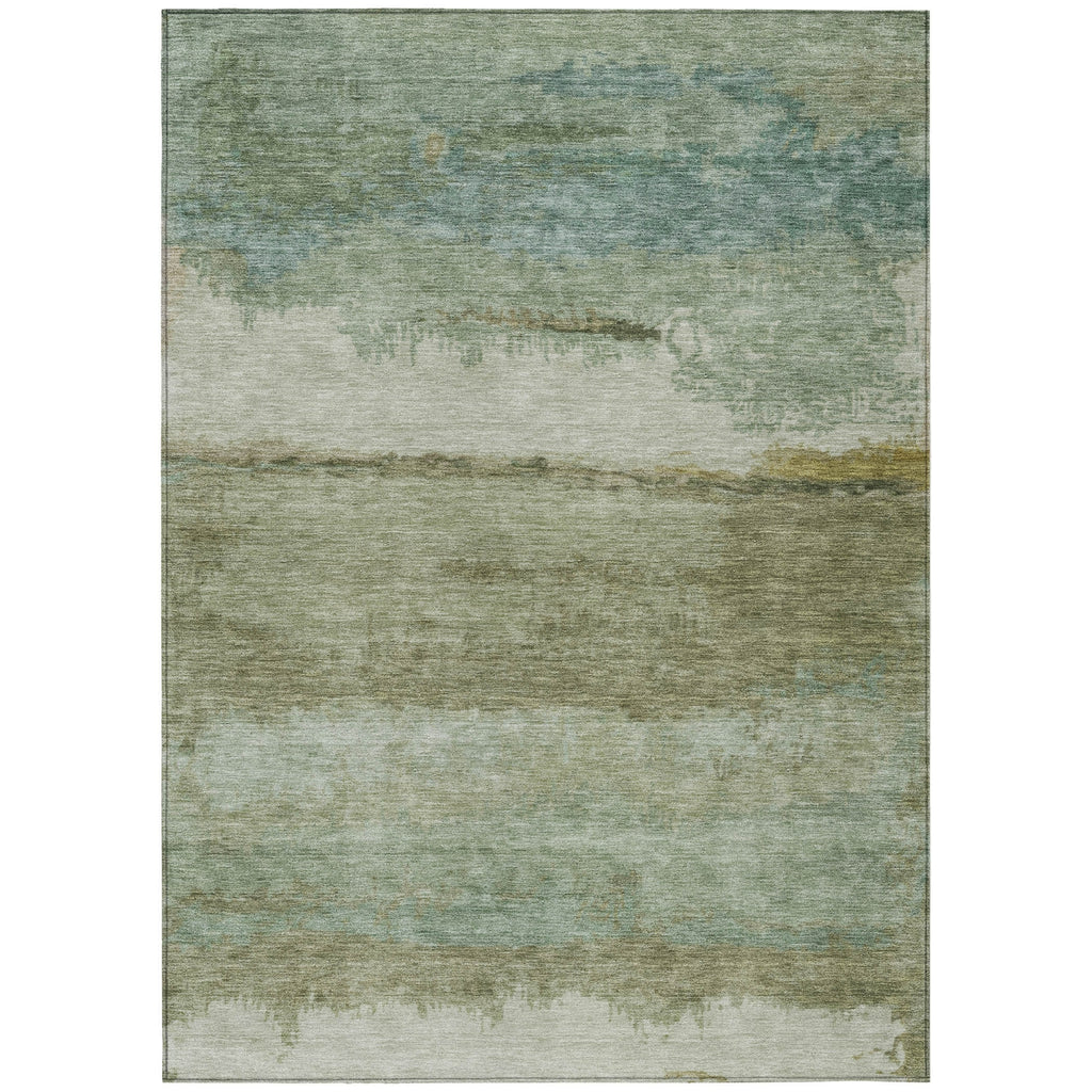 Piper Looms Chantille Modern ACN2156 Green Machine Washable Area Rug main image