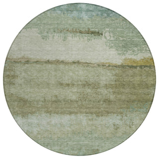 Piper Looms Chantille Modern ACN2156 Green Machine Washable Area Rug Round Main Image