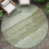 Piper Looms Chantille Modern ACN2156 Green Machine Washable Area Rug Round Outdoor Lifestyle Image Feature