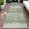 Piper Looms Chantille Modern ACN2156 Green Machine Washable Area Rug Runner Outdoor Lifestyle Image Feature