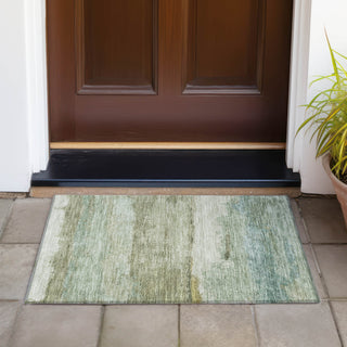 Piper Looms Chantille Modern ACN2156 Green Machine Washable Area Rug Scatter Outdoor Lifestyle Image Feature