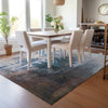 Piper Looms Chantille Abstract ACN2157 Blue Machine Washable Area Rug Lifestyle Image Feature