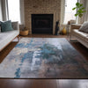 Piper Looms Chantille Abstract ACN2157 Blue Machine Washable Area Rug Lifestyle Image Feature