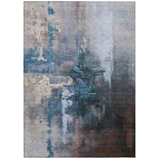 Piper Looms Chantille Abstract ACN2157 Blue Machine Washable Area Rug main image