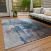 Piper Looms Chantille Abstract ACN2157 Blue Machine Washable Area Rug Outdoor Lifestyle Image Feature