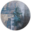 Piper Looms Chantille Abstract ACN2157 Blue Machine Washable Area Rug Round Main Image