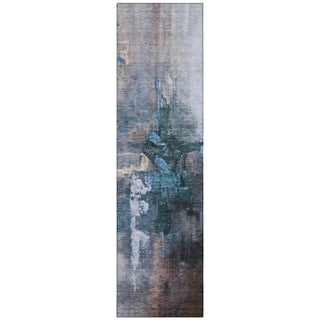 Piper Looms Chantille Abstract ACN2157 Blue Machine Washable Area Rug Runner Main Image