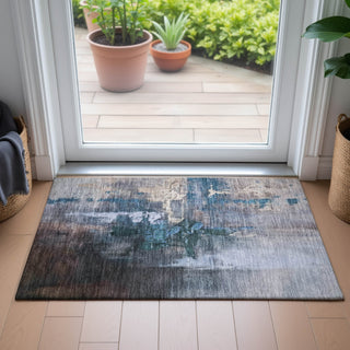 Piper Looms Chantille Abstract ACN2157 Blue Machine Washable Area Rug Scatter Lifestyle Image Feature