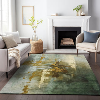 Piper Looms Chantille Abstract ACN2157 Brown Machine Washable Area Rug Lifestyle Image Feature
