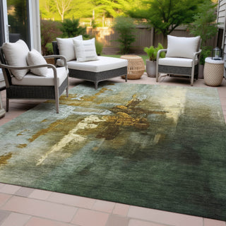 Piper Looms Chantille Abstract ACN2157 Brown Machine Washable Area Rug Outdoor Lifestyle Image Feature