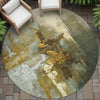 Piper Looms Chantille Abstract ACN2157 Brown Machine Washable Area Rug Round Outdoor Lifestyle Image Feature