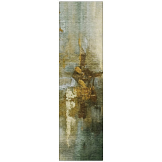 Piper Looms Chantille Abstract ACN2157 Brown Machine Washable Area Rug Runner Main Image