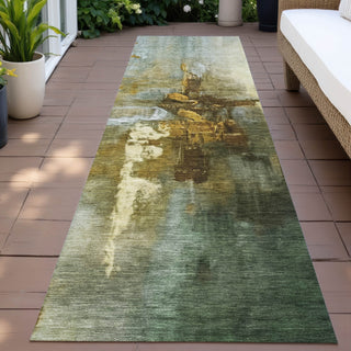 Piper Looms Chantille Abstract ACN2157 Brown Machine Washable Area Rug Runner Outdoor Lifestyle Image Feature