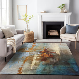 Piper Looms Chantille Abstract ACN2157 Paprika Machine Washable Area Rug Lifestyle Image Feature