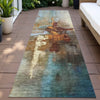 Piper Looms Chantille Abstract ACN2157 Paprika Machine Washable Area Rug Runner Outdoor Lifestyle Image Feature