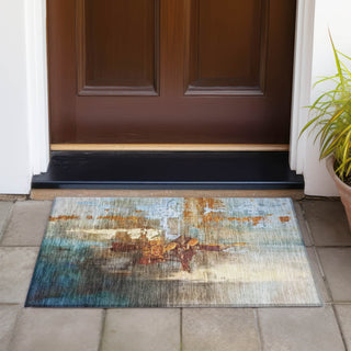 Piper Looms Chantille Abstract ACN2157 Paprika Machine Washable Area Rug Scatter Outdoor Lifestyle Image Feature
