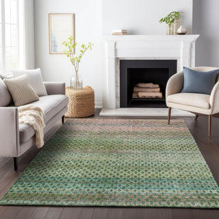 Piper Looms Chantille Abstract ACN2158 Aloe Machine Washable Area Rug Lifestyle Image Feature