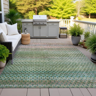 Piper Looms Chantille Abstract ACN2158 Aloe Machine Washable Area Rug Outdoor Lifestyle Image Feature