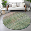 Piper Looms Chantille Abstract ACN2158 Aloe Machine Washable Area Rug Round Lifestyle Image Feature