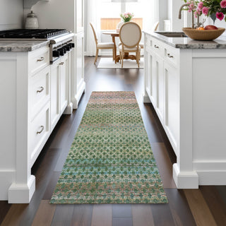 Piper Looms Chantille Abstract ACN2158 Aloe Machine Washable Area Rug Runner Lifestyle Image Feature