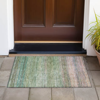 Piper Looms Chantille Abstract ACN2158 Aloe Machine Washable Area Rug Scatter Outdoor Lifestyle Image Feature