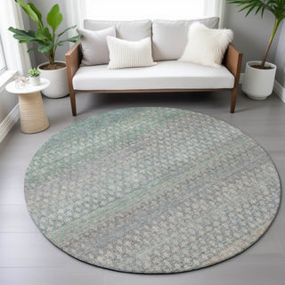 Piper Looms Chantille Abstract ACN2158 Beige Machine Washable Area Rug Round Lifestyle Image Feature