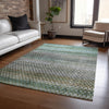Piper Looms Chantille Abstract ACN2158 Green Machine Washable Area Rug Lifestyle Image Feature