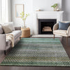 Piper Looms Chantille Abstract ACN2158 Green Machine Washable Area Rug Lifestyle Image Feature