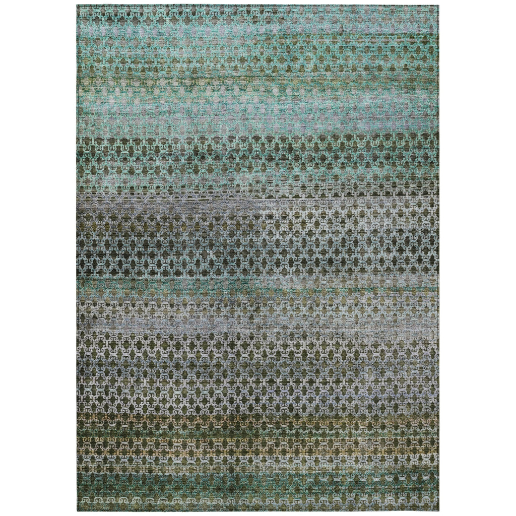 Piper Looms Chantille Abstract ACN2158 Green Machine Washable Area Rug main image