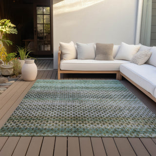 Piper Looms Chantille Abstract ACN2158 Green Machine Washable Area Rug Outdoor Lifestyle Image Feature