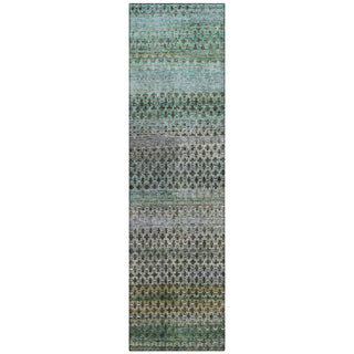 Piper Looms Chantille Abstract ACN2158 Green Machine Washable Area Rug Runner Main Image