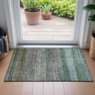 Piper Looms Chantille Abstract ACN2158 Green Machine Washable Area Rug Scatter Lifestyle Image Feature