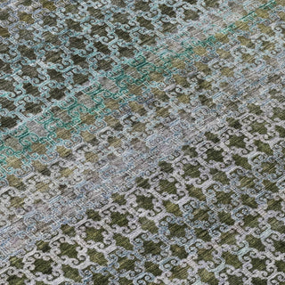 Piper Looms Chantille Abstract ACN2158 Green Machine Washable Area Rug Swatch Image