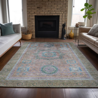 Piper Looms Chantille Global ACN2159 Copper Machine Washable Area Rug Lifestyle Image Feature