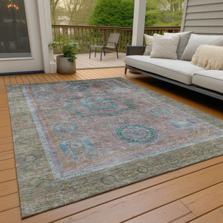 Piper Looms Chantille Global ACN2159 Copper Machine Washable Area Rug Outdoor Lifestyle Image Feature