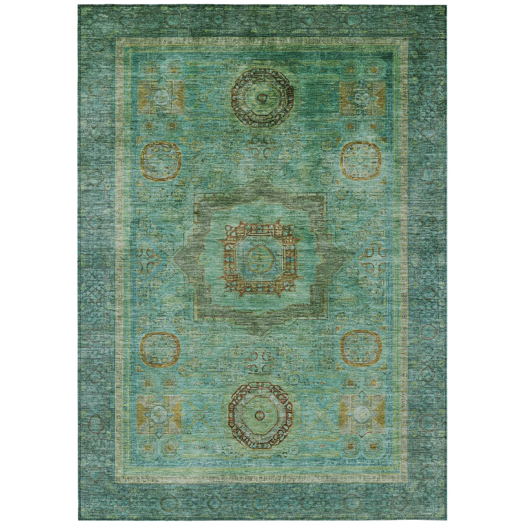 Piper Looms Chantille Global ACN2159 Green Machine Washable Area Rug main image