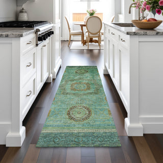 Piper Looms Chantille Global ACN2159 Green Machine Washable Area Rug Runner Lifestyle Image Feature