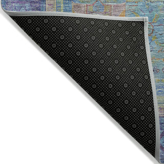 Piper Looms Chantille Global ACN2159 Teal Machine Washable Area Rug Backing Image