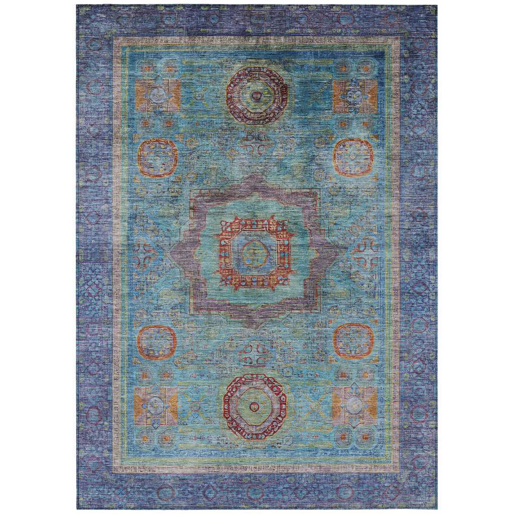 Piper Looms Chantille Global ACN2159 Teal Machine Washable Area Rug main image